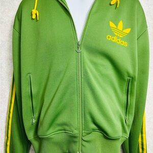 2009 Adidas Green Jacket with Yellow Trefoil logo
